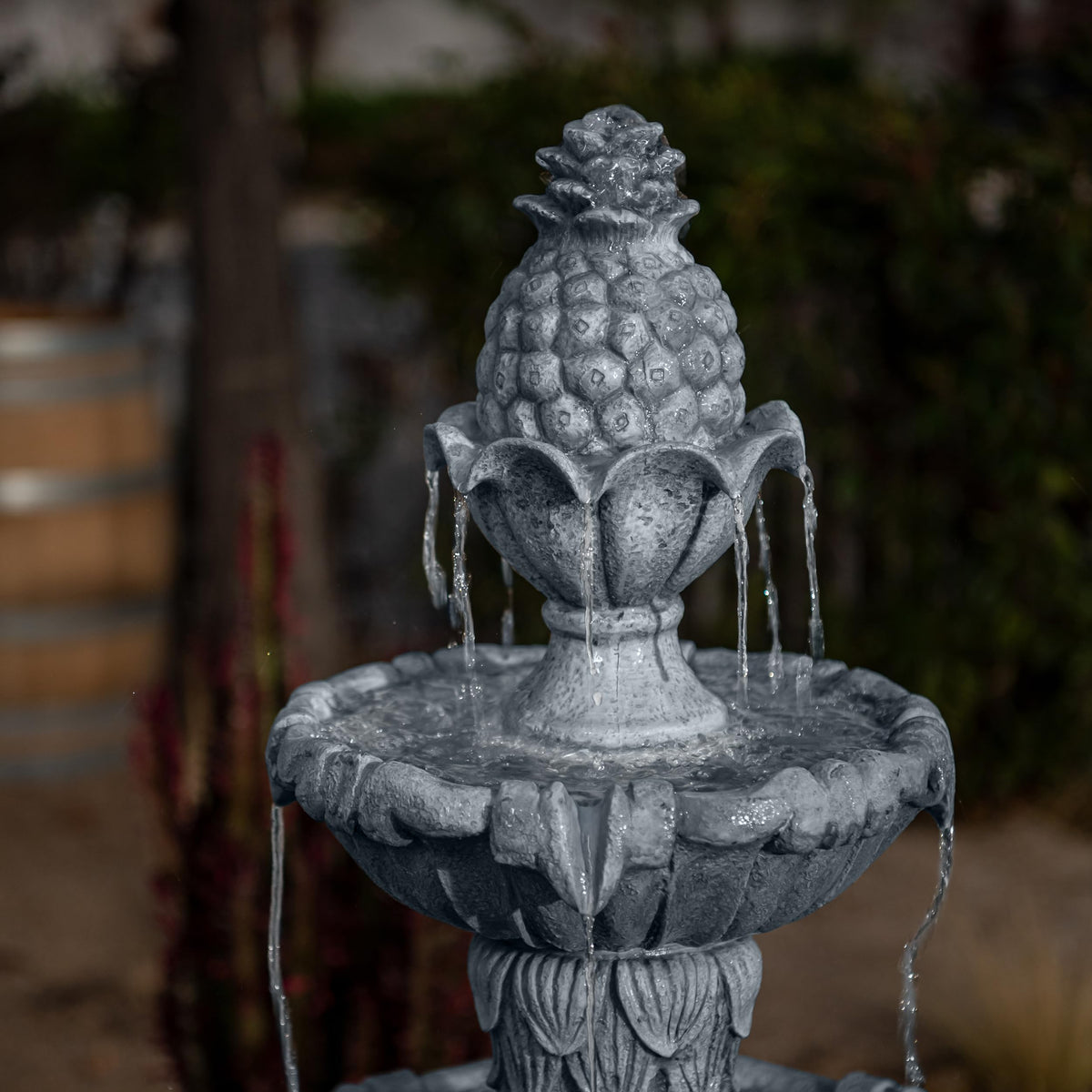 58.3" 3 Tier Outdoor Freestanding Water Fountain (Gray)