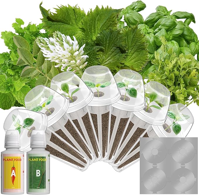 LYKOCLEAN Gourmet Herb Seeds Pod Kit for AeroGarden, idoo, Ahopegarden, MUFGA Hydroponics Garden Include Cilantro, Basil, Parsley, Mint, Liquorice, 7-Pods, 350+ Seeds