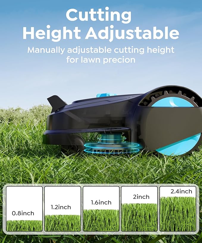 M800Plus NO Wire Vision Robot Lawn Mower with GPS Navigation, Path Planning, APP Control, Spiral Cutting, Automatic Lawnmower with Obstacle Avoidance, Height Adjustment for 1/5 Acres Lawn