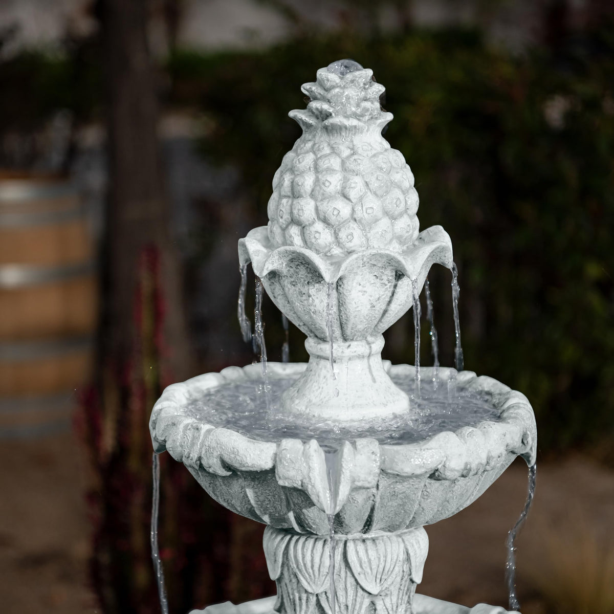 58.3" 3 Tier Outdoor Freestanding Water Fountain (White)