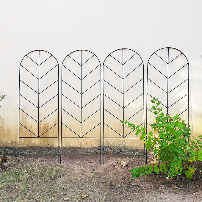 2 Pack Trellis for Climbing Plants Outdoor 45" H x 15.9" W Garden Trellis, Plant Trellis for Climbing Rose Vegetable Flower, Lawn, Backyard, Black Metal Trellis
