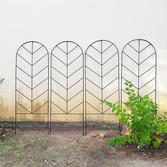 2 Pack Trellis for Climbing Plants Outdoor 45" H x 15.9" W Garden Trellis, Plant Trellis for Climbing Rose Vegetable Flower, Lawn, Backyard, Black Metal Trellis
