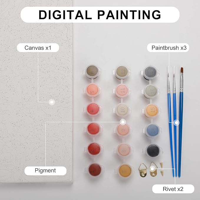 HGSKRENM Mountain Tea Garden Paint by Numbers Kit for Adults Beginners Adult Paint by Number Kits on Canvas DIY Acrylic Oil Paints Paintwork with Paintbrushes for Gift Home Wall Decor