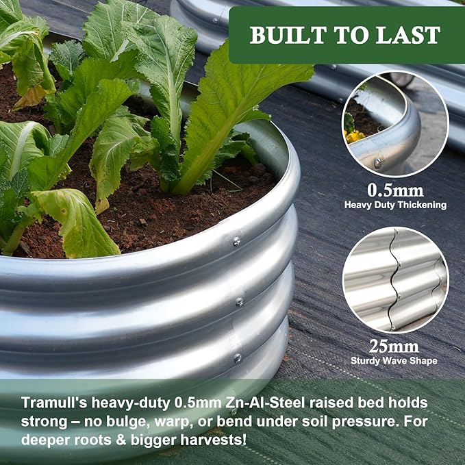 4x2x1ft Galvanized Raised Garden Bed Outdoor, 12-Pack 12" Tall Metal Raised Beds for Gardening, Planter Boxes for Plants Vegetables, Flowers, Herbs, Tomato, Bottomless Elevated Garden Beds Kit, Silver