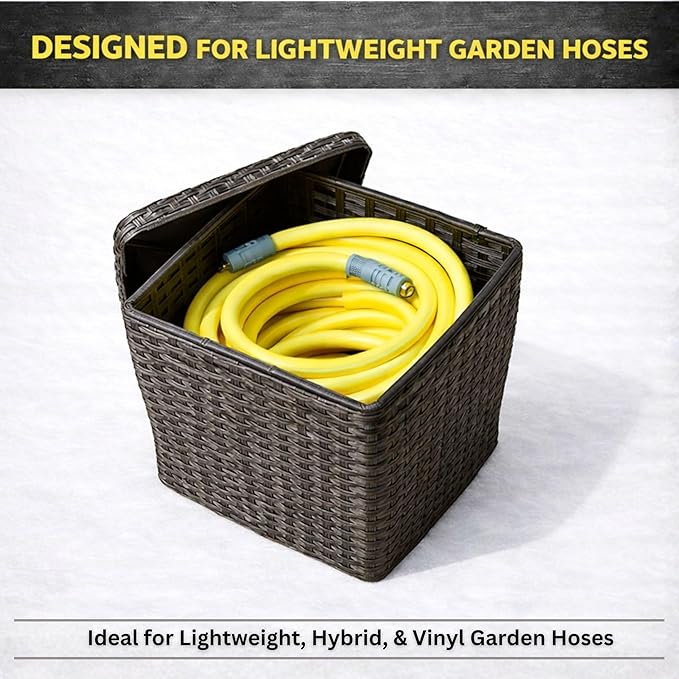 Garden Hose Reel Cart, Heavy Duty Hose Reel with Wheels, Outdoor Water Hose Reel for Backyard, Garden, or Lawn, Metal Hose Carts (200ft Lightweight Hose Capacity)