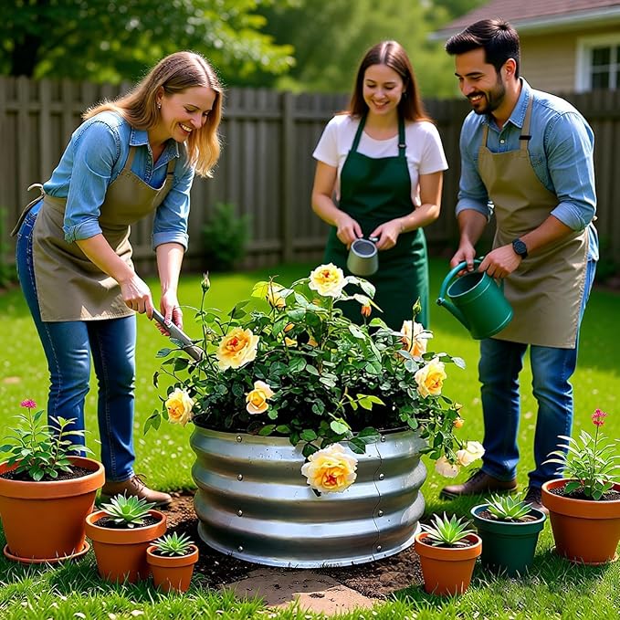 GARDMAX 2x2x1FT Galvanized Round Raised Garden Bed Kit, Metal Planter Boxes Outdoor with Easy Assembly, Large Garden Bed for Vegetables, Fruits, Flower, Herbs Silver