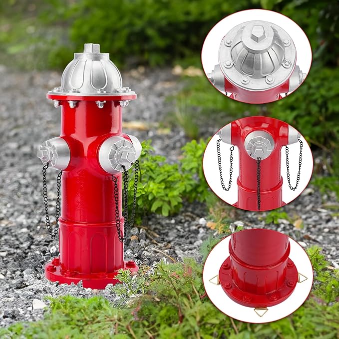 Garden Fire Hydrant Outdoor Statue, Puppy Pee Post Training Tool Resin Ornaments for Dog to Peed on, 14.4" Fire Hydrant Replica, Yard Lawn Backyard Sculpture Decor Firefighter Gifts for Men