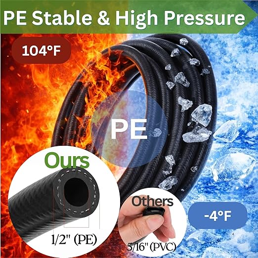 240FT Drip Irrigation System for Garden: 1/2" Quick Connect PE Tubing Automatic Water Sprinkler Kit Adjustable Misting Part 1/4" Watering Hose for Outdoor Raised Bed Plants Flower Yard Greenhouse