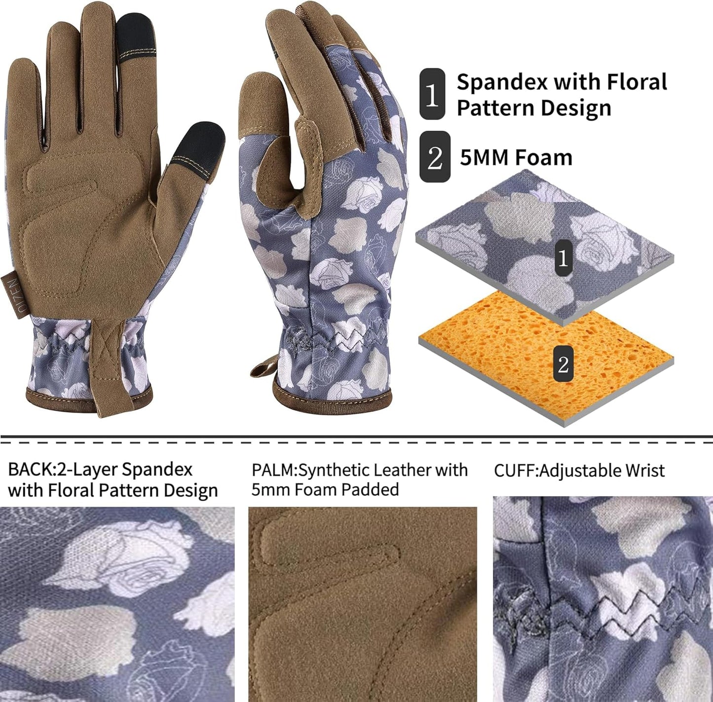 Gardening Gloves for Women and Men, Garden Gloves with Touch Screen, Thorn Proof Puncture Resistant Working Gloves, Gardening Gifts for Women, Size Large