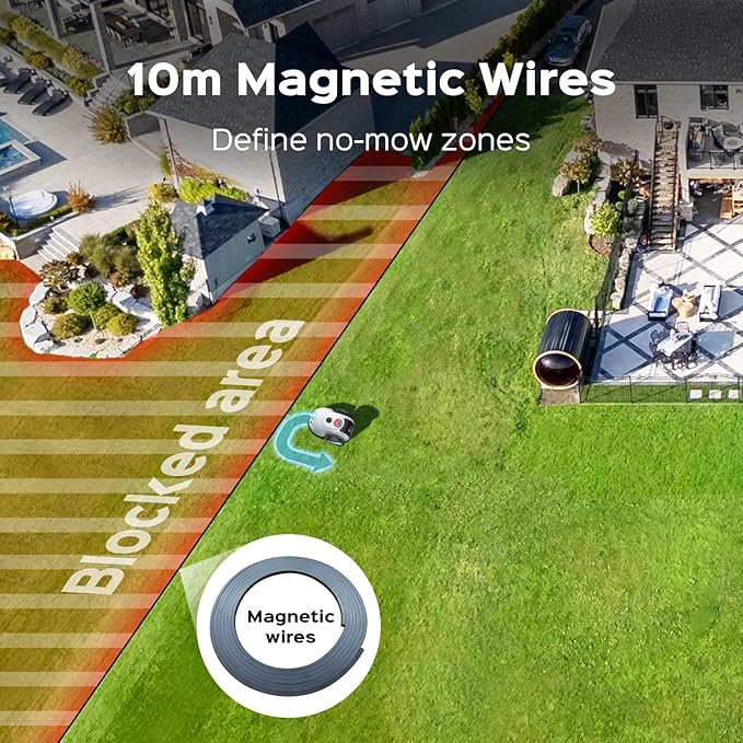 V100 Robotic Lawn Mower – Visual Navigation & Smart Obstacle Avoidance, Adjustable Cutting Height 0.8–2.4 in, Low-Noise Auto Mowing for Small Lawns up to 1,600 sq ft