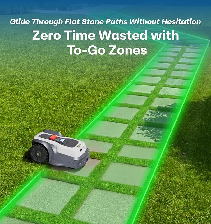 T1200Pro Robot Lawn Mower Wire Free, RTK+Vision Ride-on Edge Mapping Mowing for 0.37 Acre Yard, AI Obstacle Avoidance, APP Multi-Zone Management, Automatic Robotic Lawnmower Handle 24° Slope