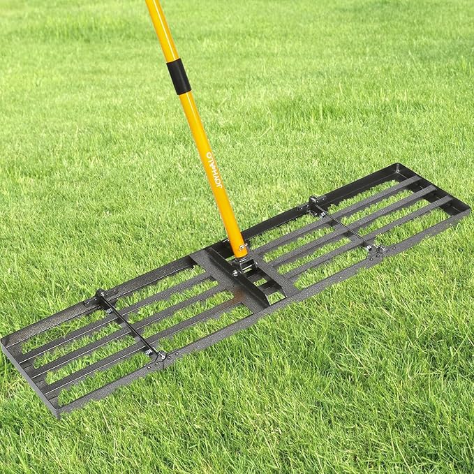 Joyhalo Lawn Leveling Rake, 48 Inch Yard Lawn Leveling for Soil with 78" Adjustable Steel Handle, Heavy Duty Effort Saving Landscape Lawn Leveler for Yard Garden Golf Course Soil Sand Dirt Grass