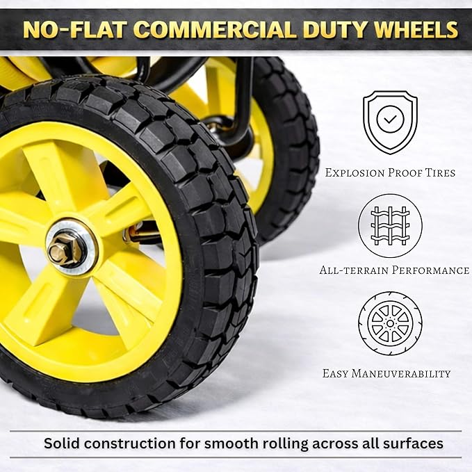 Hose Reel Cart, Hold Up to 300 ft of 5/8'', Garden Hose Cart with 2 Wheels, Heavy Duty Freestanding Water Hose Reels for Outside Garden Lawn Yard Outdoor (300ft Hose Capacity)