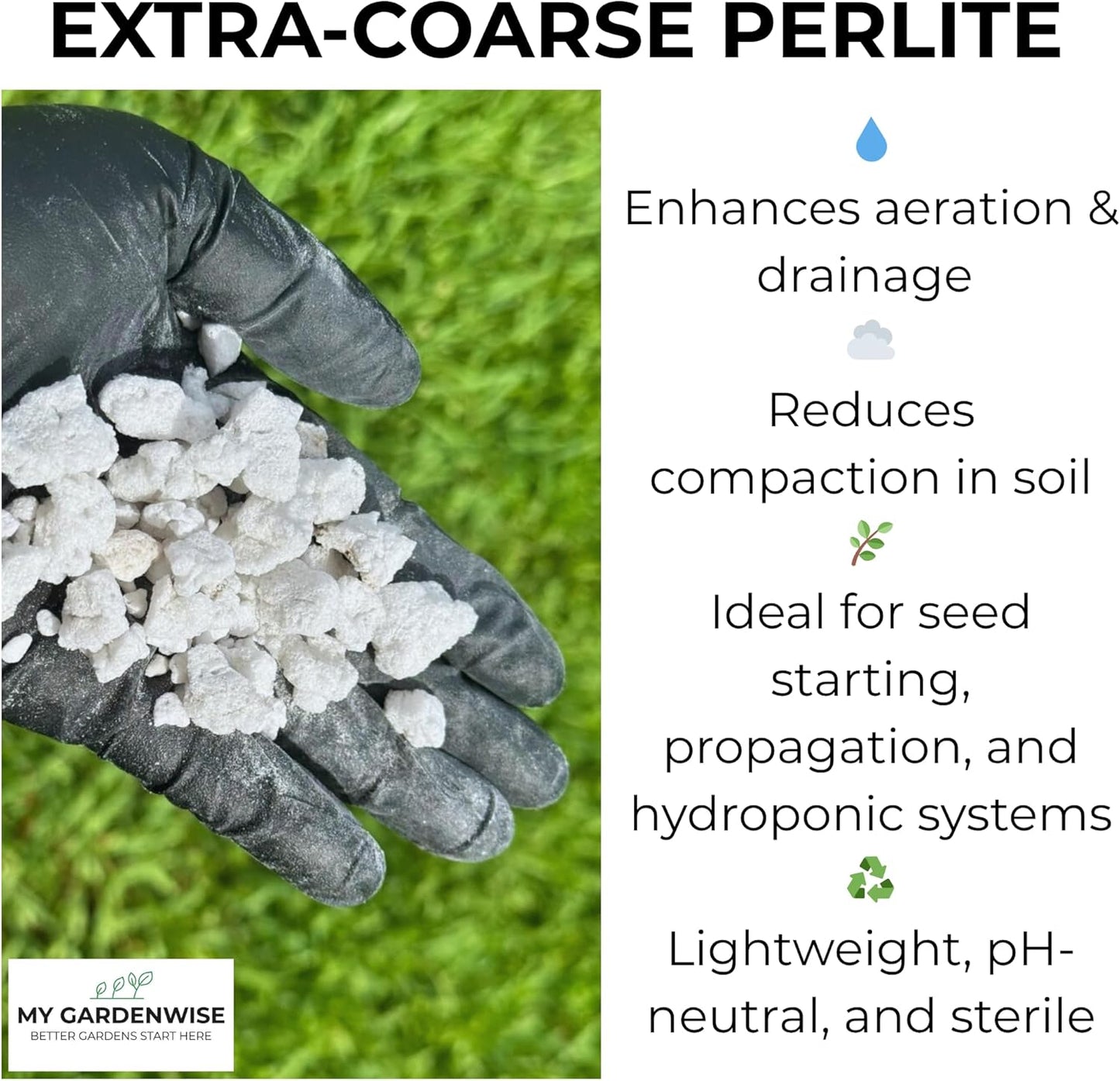 Perlite for Plants, Extra Coarse Grade 4 Horticultural Perlite, Organic Perlite for Gardening Indoor & Outdoor, Made in USA (15 quarts)
