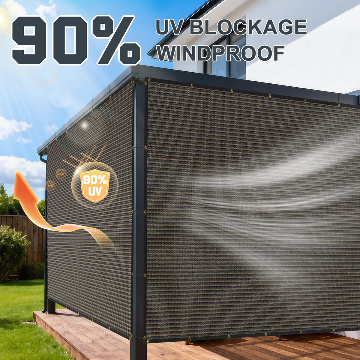 90% Sun Shade Cloth (Brown 90% Shading Rate / 6ftx8ft)