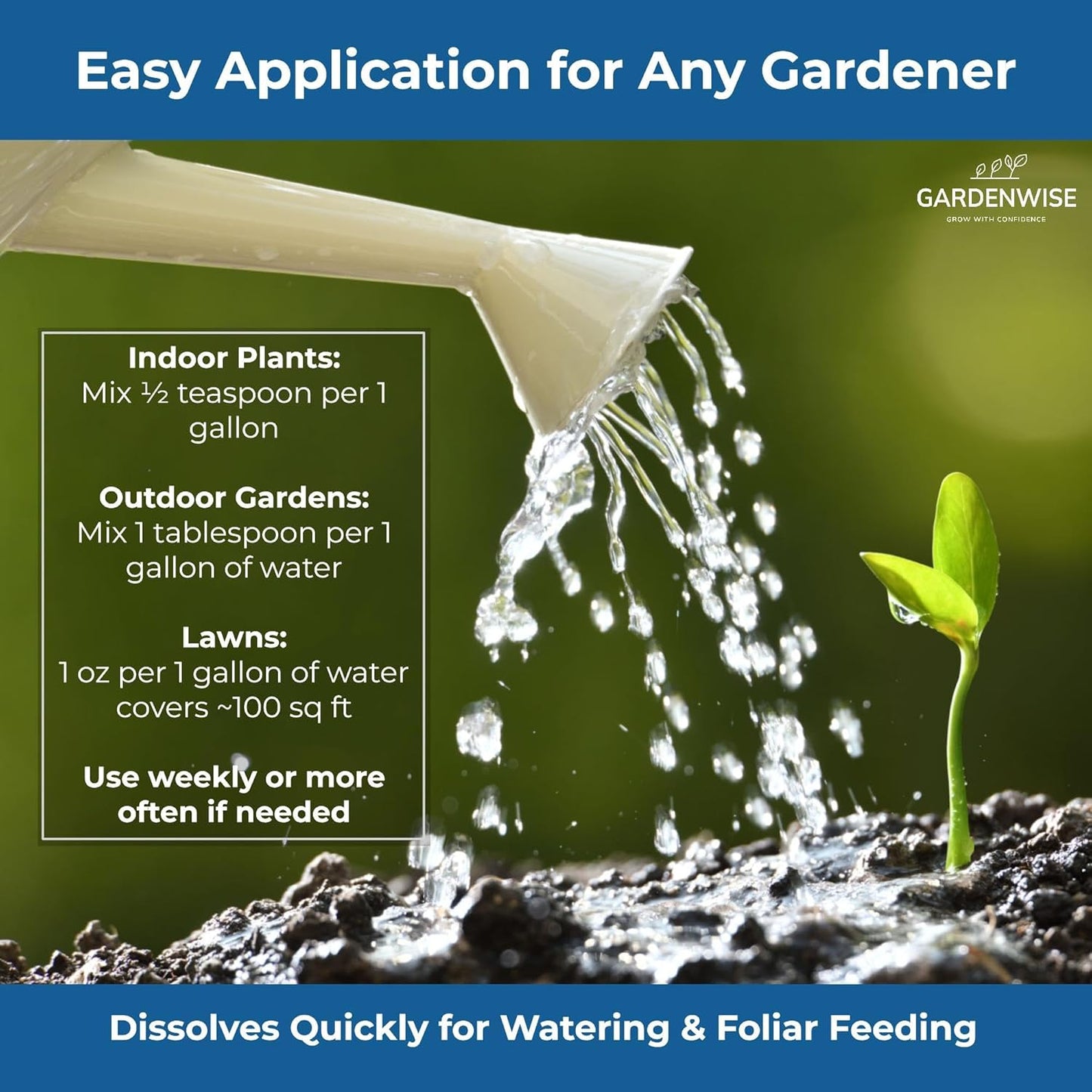 20-20-20 Water-Soluble Fertilizer – Powder for Liquid Plant Food for Indoor & Outdoor Plants, Orchids, Vegetables, Lawns, Flowers – 20 20 20 Fertilizer (8 oz)