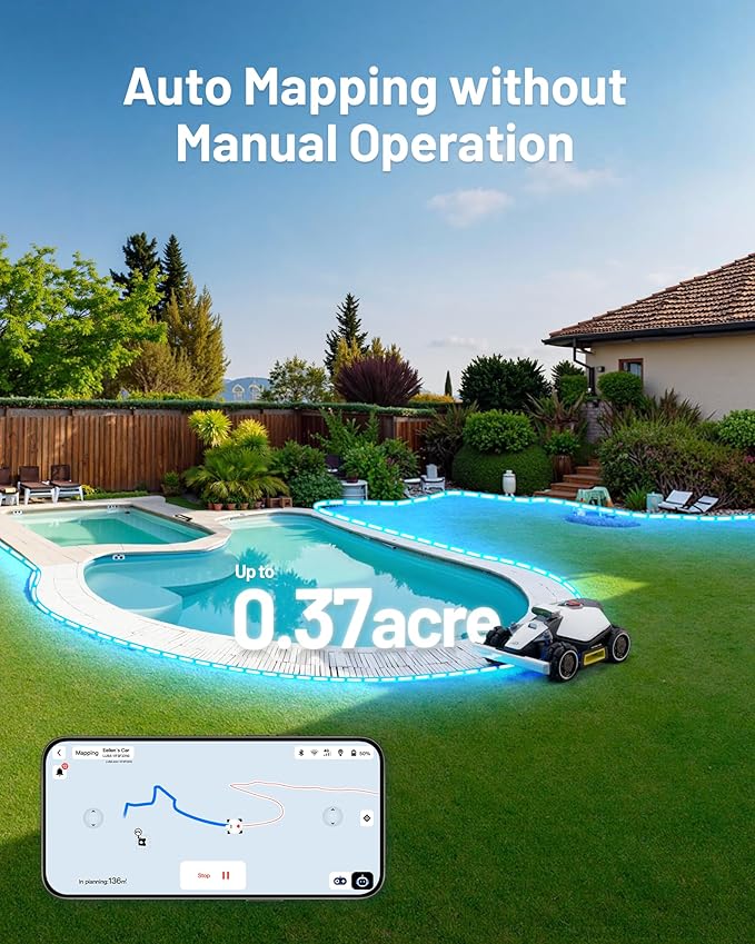 Mammotion LUBA mini AWD 1500H Robot Lawn Mower with Blades, Mowing 0.37 Acre, All-Wheel-Drive for 80% Slope, UltraSense AI Vision+RTK Auto-Mapping, Cutting Height 2.2"-4.0"