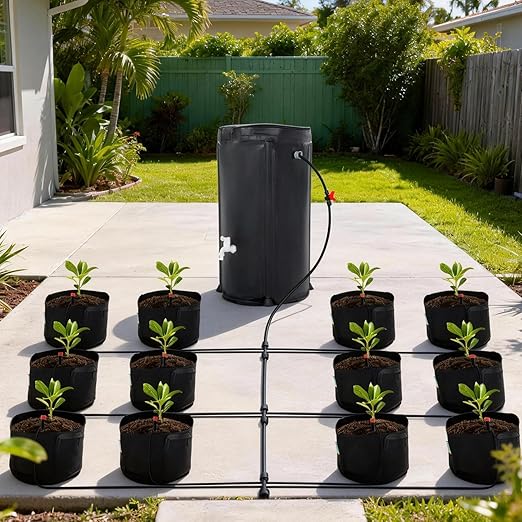 Self Watering System Kits for Plants, with 13 Gallon Bucket and 25W Water Pump, Automatic Watering System for Indoor and Outdoor for Grow Tent, Greenhouse, Lawn