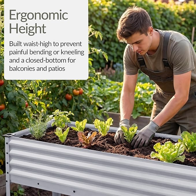 Best Choice Products 48x24x30in Galvanized Raised Garden Bed, Metal Elevated Planter Box, Vegetable Garden for Backyard, Patio, Balcony - Silver