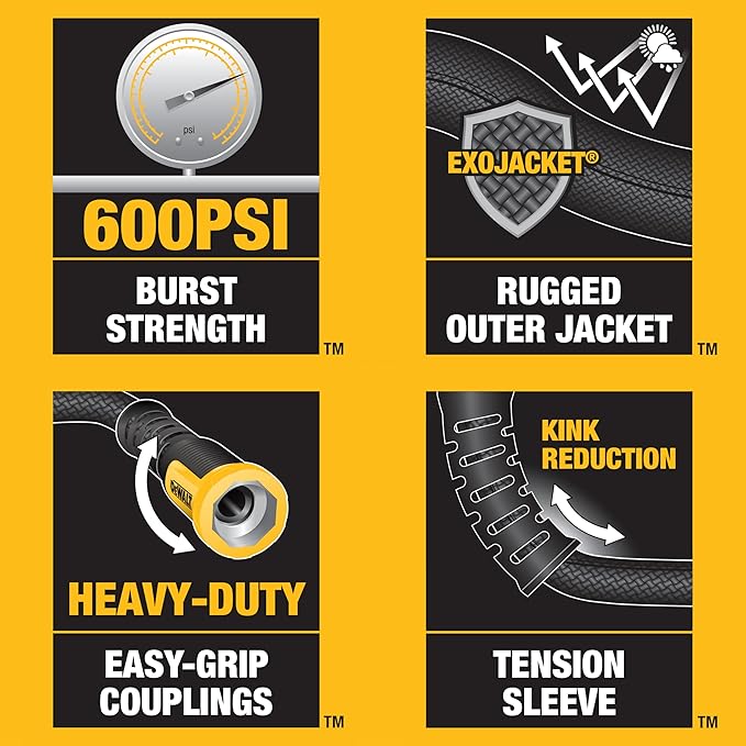 DEWALT 50 ft x 5/8 in Heavy-Duty Professional Grade Fabric Garden Hose - DXMH3302