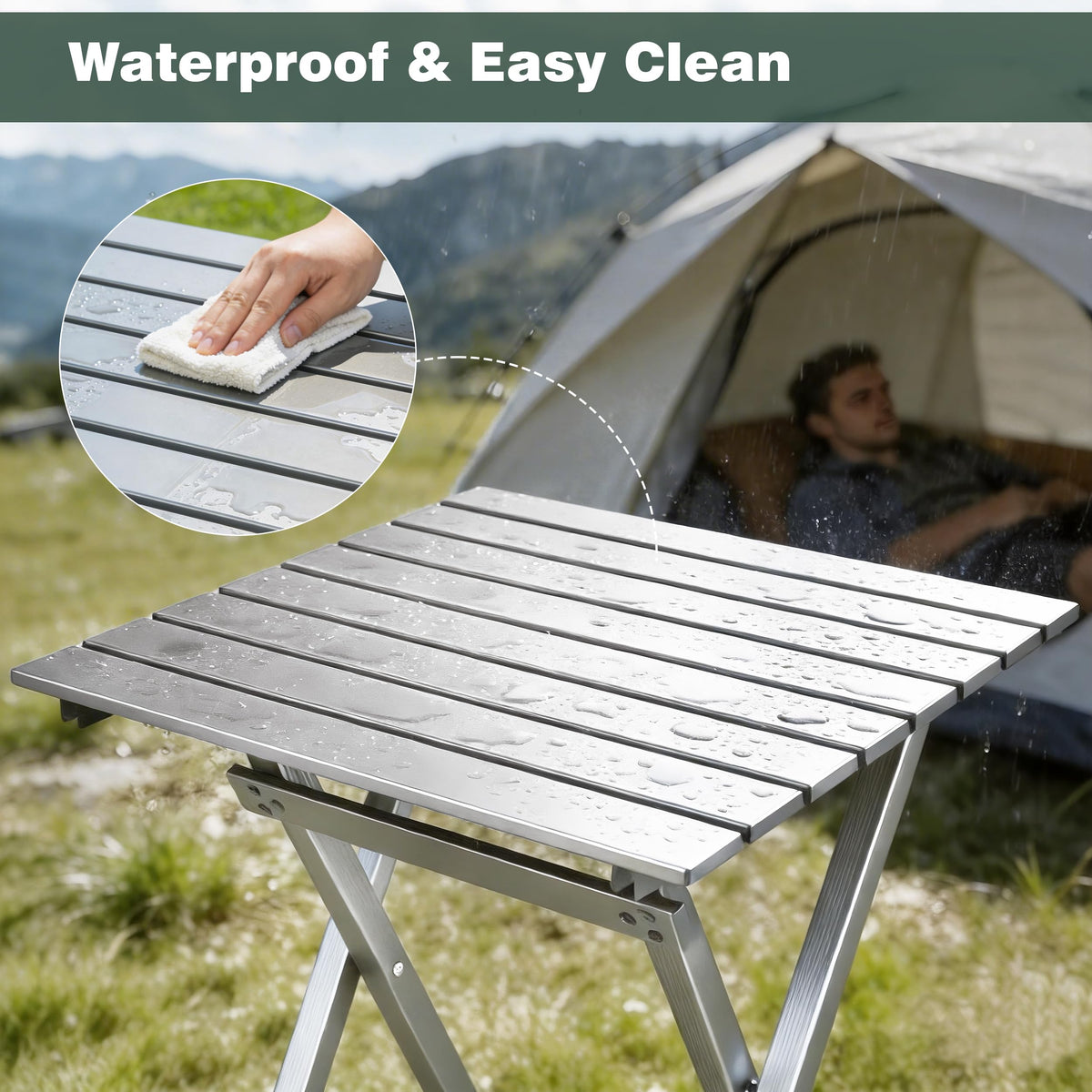 Folding Camping Table (Silver-new)