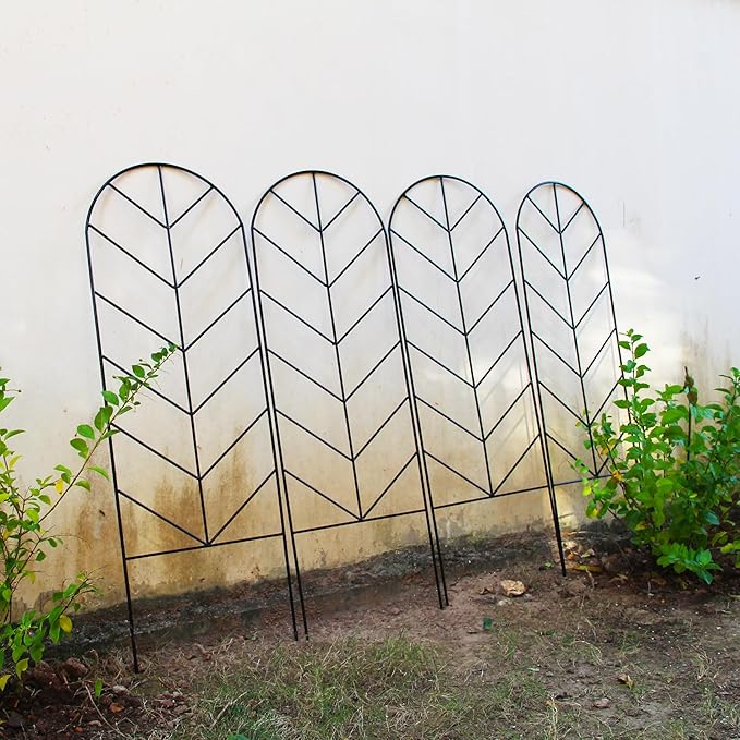 2 Pack Trellis for Climbing Plants Outdoor 45" H x 15.9" W Garden Trellis, Plant Trellis for Climbing Rose Vegetable Flower, Lawn, Backyard, Black Metal Trellis