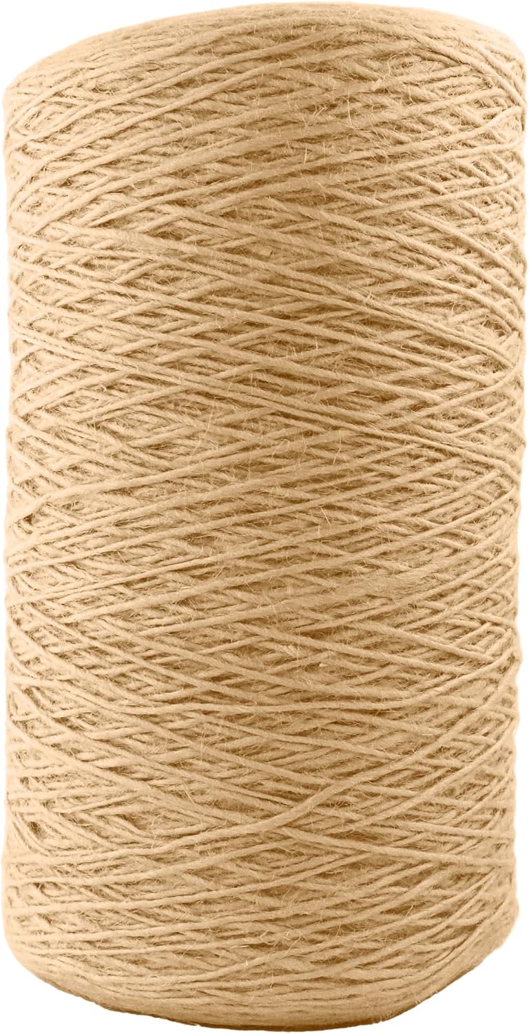 1.5mm x 2500 Feet Natural Jute Rope, Twine for Gardening Tomato Climbing Plant Tie Floristry Crafts Gift Wrapping Packing Decor