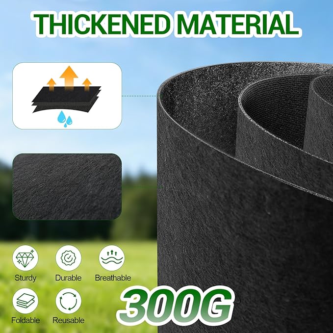 5-Pack 5 Gallon Grow Bags, Thickened Aeration Fabric Pots with Handles, Heavy Duty Plant Bags for Vegetables, Tomatoes, Potatoes, Fruits & Flowers, Reusable Garden Pots for Plants