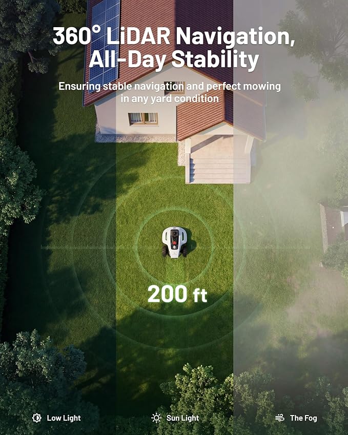 (2026 Upgrade) Mammotion YUKA mini 2 1000H Robotic Lawn Mower Reception 0.25 Acre, 360° LiDAR + AI Vision, 45% Slope, DropMow, Smart Battery Management,Cutting Heights 2.0"-3.5"