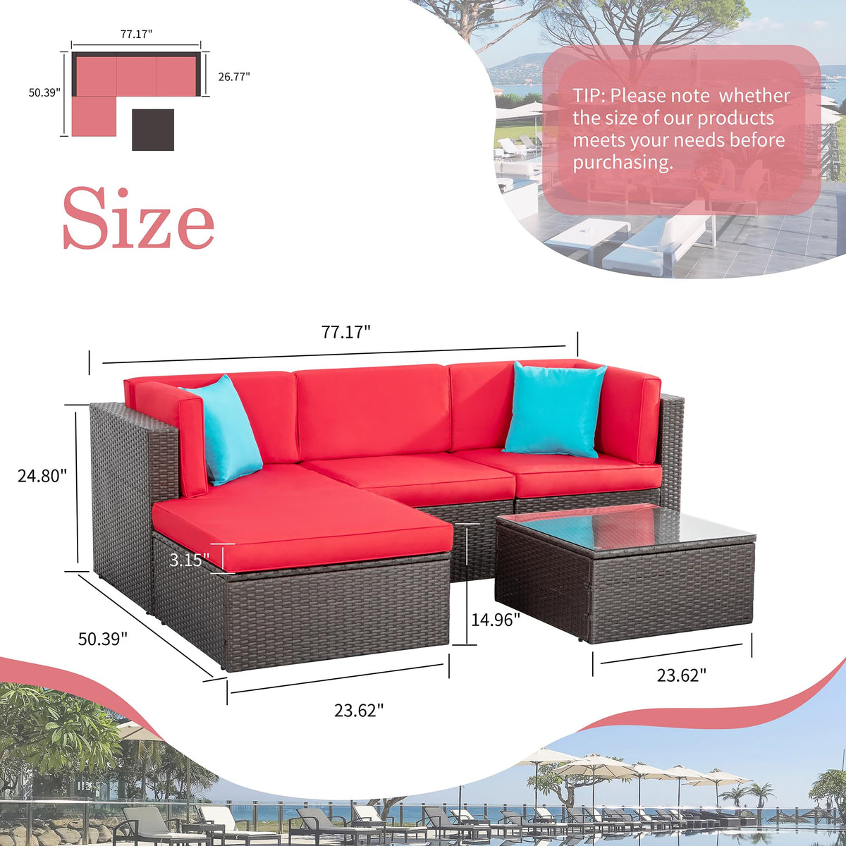 5 Pieces Patio Furniture Sets Outdoor All