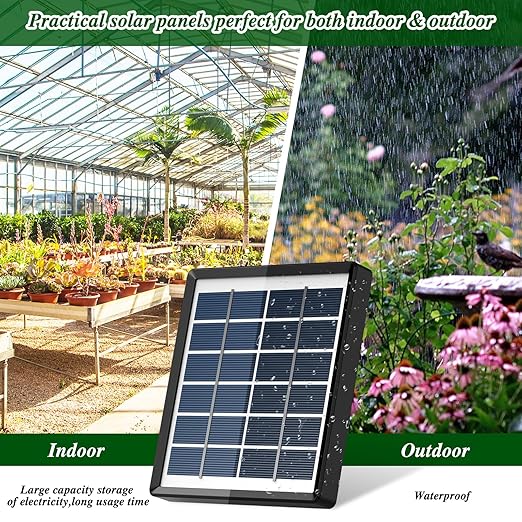 Solar Automatic Watering Kit for Garden, Automatic Drip Watering System with 15 m Watering Hose, Automatic Watering Timer for Holidays, Balconies, Flower Pots, Plants