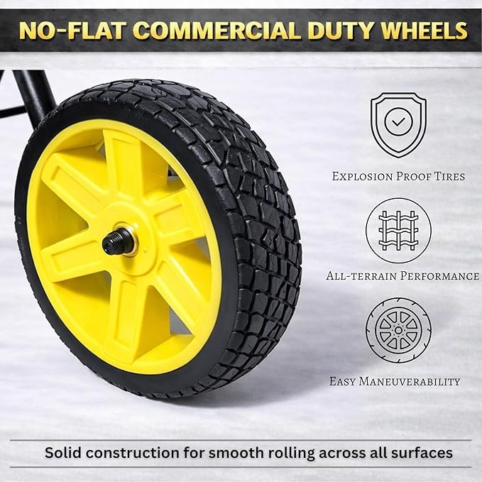 Garden 2-Wheel Hose Reel Cart, Residential Duty Hose Reel with Wheels, Outdoor Water Hose Reel for Backyard, Garden, or Lawn, Metal Hose Carts (175ft Hose Capacity)