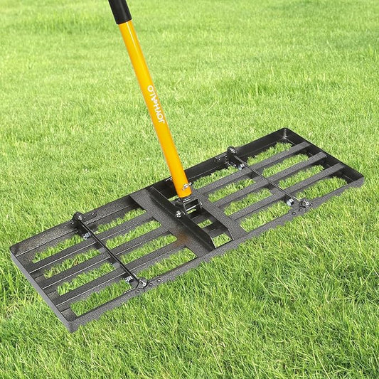 Joyhalo Lawn Leveling Rake, 30 Inch Yard Lawn Leveling for Soil with 78" Adjustable Steel Handle, Heavy Duty Effort Saving Landscape Lawn Leveler for Yard Garden Golf Course Soil Sand Dirt Grass