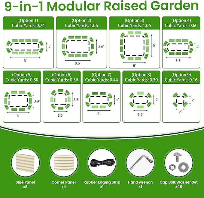Gruper Galvanized Raised Garden Bed, 8×2×1.4 ft Tall Oval Large Metal Planter Raised Garden Boxes Outdoor for Vegetable Fruits Flower Herb, Anti-Rust and Sturdy & Easy-Setup