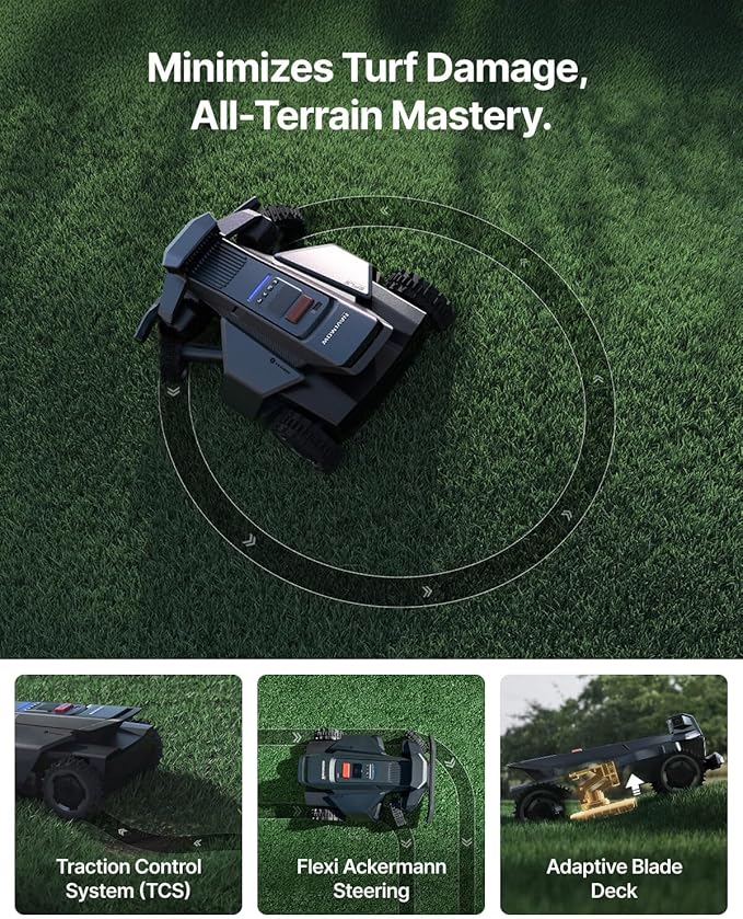 Segway Navimow X430 Robot Lawn Mower Wire Free, for up to 1 Acre, 4WD for 84% Slopes, Zero-Turn for Damage-Free Mowing, ORV-Tuned Lawnmower, MowMentum with 2 × 180W Motors, 0.75–4 in Cutting Height