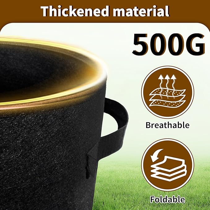 30 Gallon Potato Grow Bags 2-Pack with Dual Harvest Windows & Reinforced Handles, Non-Woven Fabric Planter for Potatoes, Tomatoes, Vegetables
