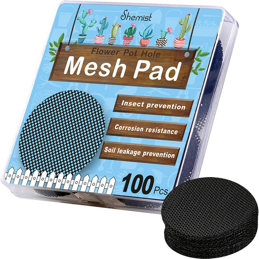 100PCS Bonsai Pot Bottom Grid Mat Mesh, Plant Drainage Screens Gasket, Round Drainage Mesh Hole Screens Keep Soil from Flowing Away, 2 Inch