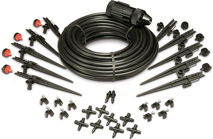 Rain Bird PATIOKIT Drip Irrigation Patio Watering Kit, Connects to Faucet, 1/4" Drip Tubing