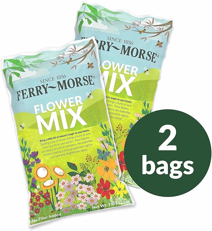 Ferry Morse Grass Seed Mix - Low Maintenance, Non-GMO, EcoEase Microclover & Fescue - 2 lb Bags