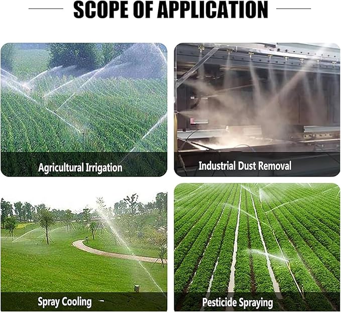 2" Agricultural Turbine Vortex Rod Metal Rocker Sprinkler 360°Farmland Irrigation Spray Gun for Farms, Orchards, Tea Gardens (Green)