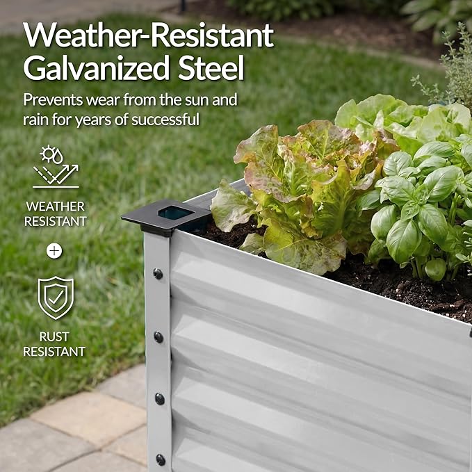 Best Choice Products 72x24x30in Non Toxic Galvanized Raised Garden Bed, Metal Elevated Planter Box, Vegetable Garden, 100% Non Toxic Materials - Silver