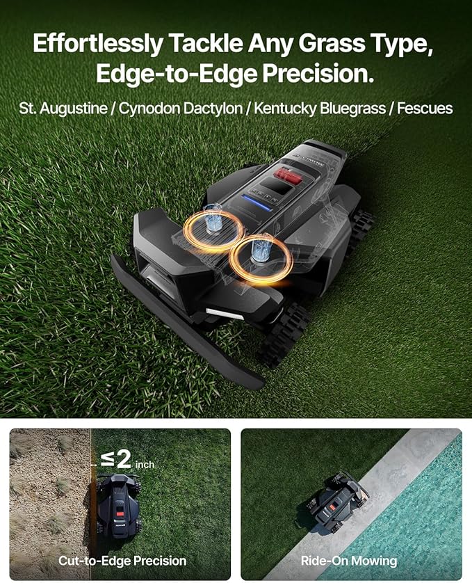 Segway Navimow X450 Robot Lawn Mower Wire Free, for up to 1.5 Acres, 4WD for 84% Slopes, Zero-Turn for Damage-Free Mowing, ORV-Tuned Lawnmower, MowMentum with 2 × 180W Motors, 0.75–4 in Cutting Height