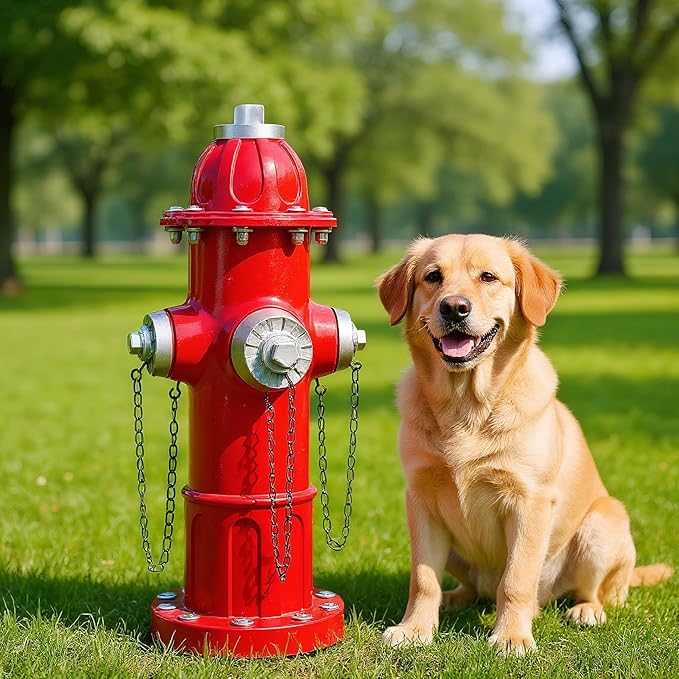 21.3" Garden Fire Hydrant Statue,Puppy Pee Post Training Tool Resin Ornaments for Dog to Peed on, Yard Lawn Backyard Decoration Firefighter Gifts for Men, Suitable of Dogs