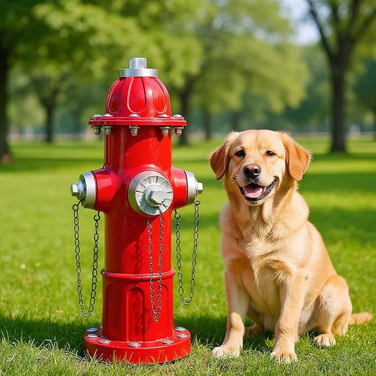21.3" Garden Fire Hydrant Statue,Puppy Pee Post Training Tool Resin Ornaments for Dog to Peed on, Yard Lawn Backyard Decoration Firefighter Gifts for Men, Suitable of Dogs