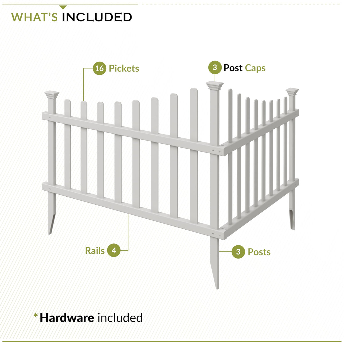 Zippity Ashley Corner Picket Fence (8.33 Sq Ft)