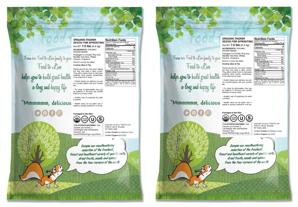 Organic Radish Seeds for Sprouting (15 Pounds)