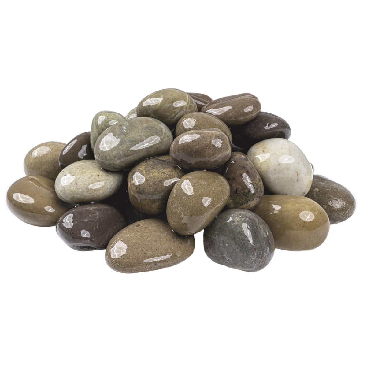 Multicolor Polished Decorative Pebbles Landscape Stone 40 lb (1 inch - 2.5 inch)