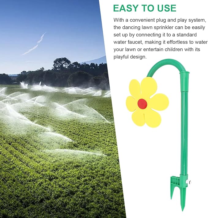 Crazy Daisy Sprinkler, Crazy Dancing Flower Water Sprinkler, Funny Sun Flower Dancing Daisy Lawn Sprinkler, for Yard Watering Dogs Kids Playing, Garden Sprinklers
