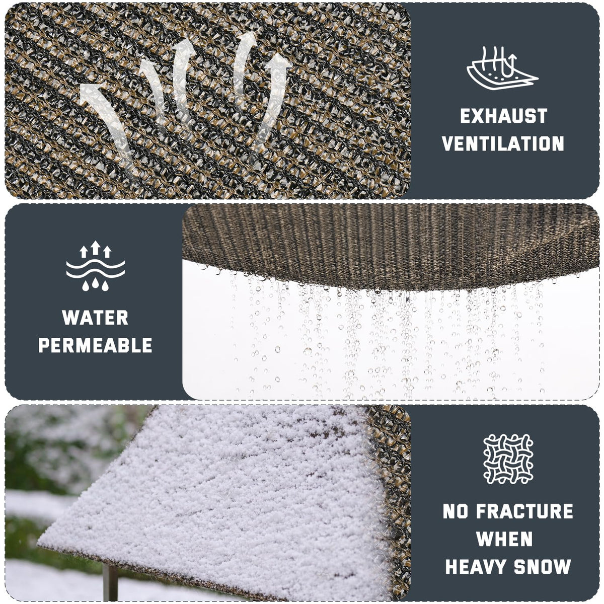 90% Sun Shade Cloth (Brown 90% Shading Rate / 12ftx20ft)