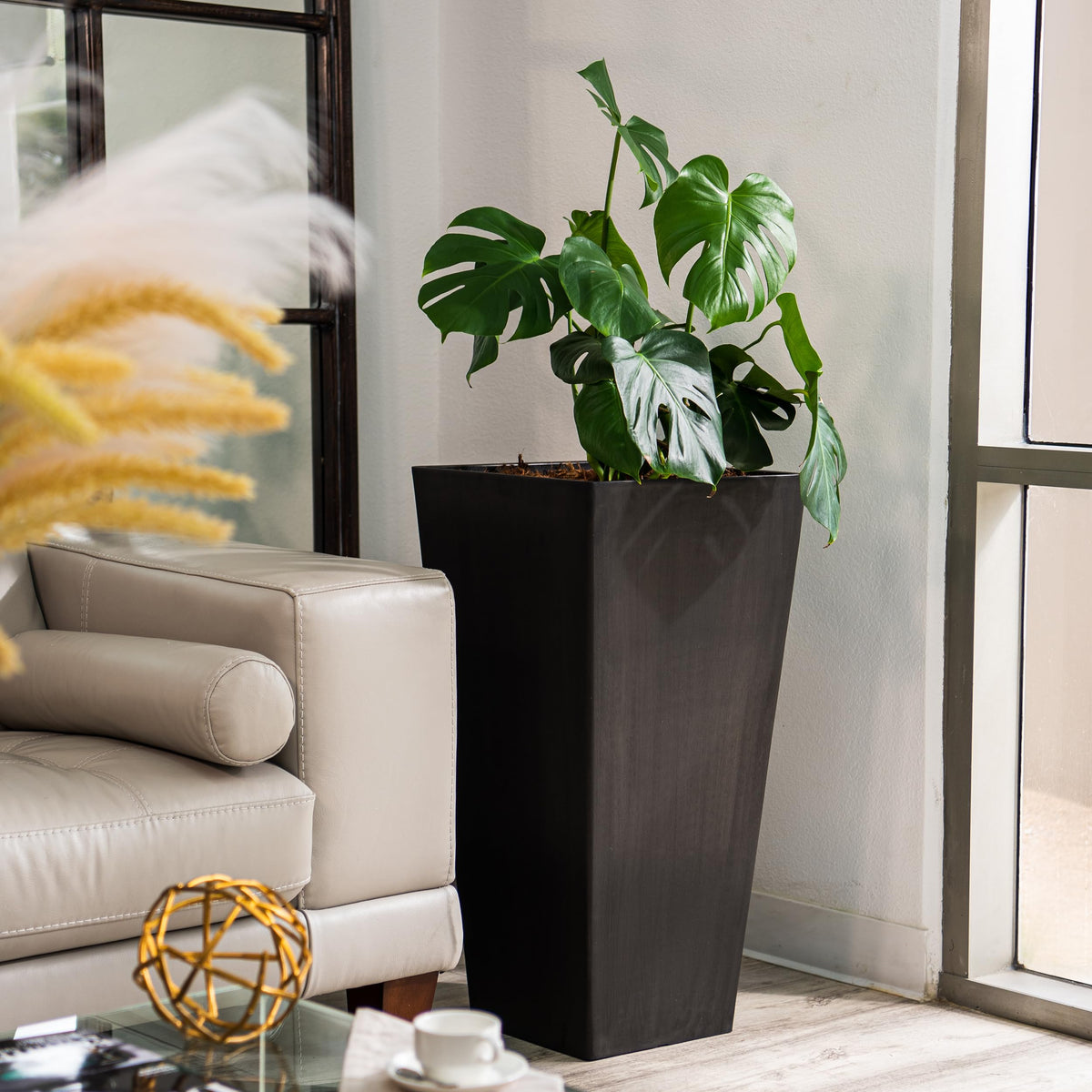 28 Inch Tapered Indoor and Outdoor (Black / 28" H)